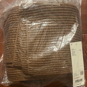 UNIQLO Lemaire Chunky Stole Ribbed Knit Scarf Wool Blend Unisex Brown